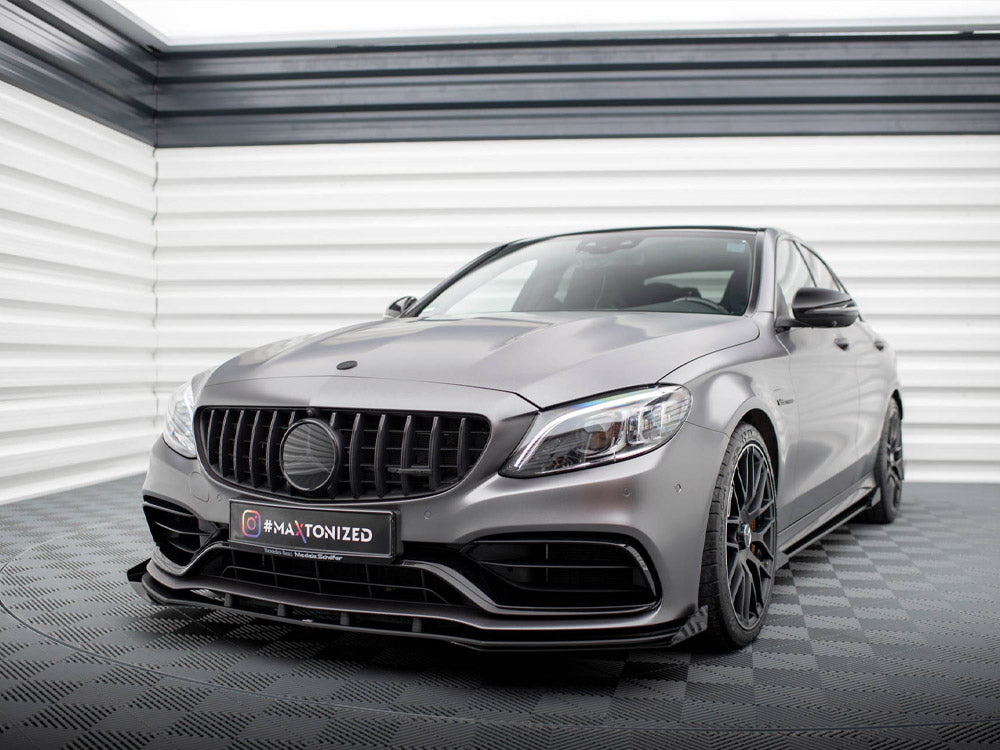 Maxton Design - STREET PRO FRONT SPLITTER + FLAPS MERCEDES-AMG C63 SEDAN / ESTATE W205 FACELIFT