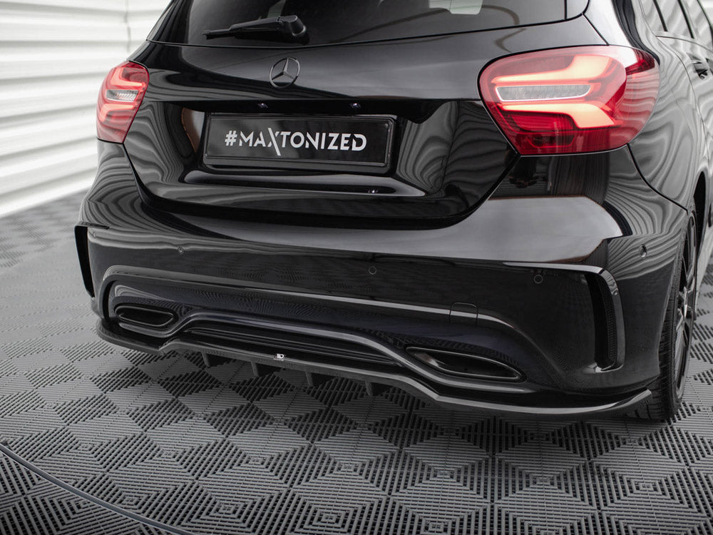 Maxton Design - Rear Splitter (Vertical Bars) Mercedes-Benz A AMG-Line W176 Facelift