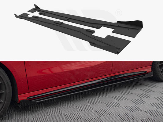 Maxton Design - STREET PRO SIDE SKIRTS DIFFUSERS + FLAPS MERCEDES-BENZ A 45 AMG W176 FACELIFT