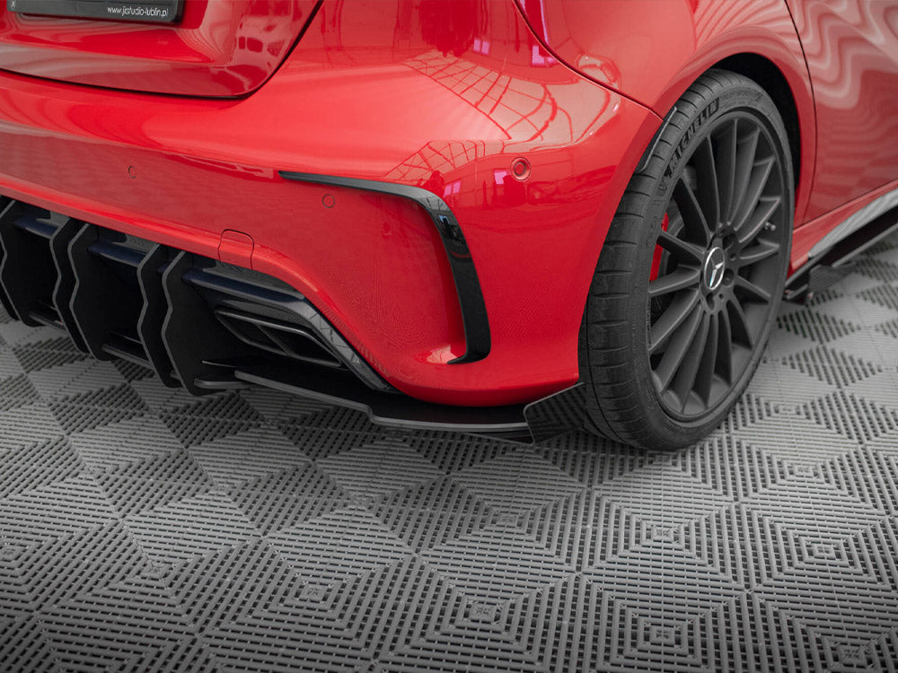 Maxton Design - STREET PRO REAR SIDE SPLITTERS + FLAPS MERCEDES-BENZ A 45 AMG W176 FACELIFT
