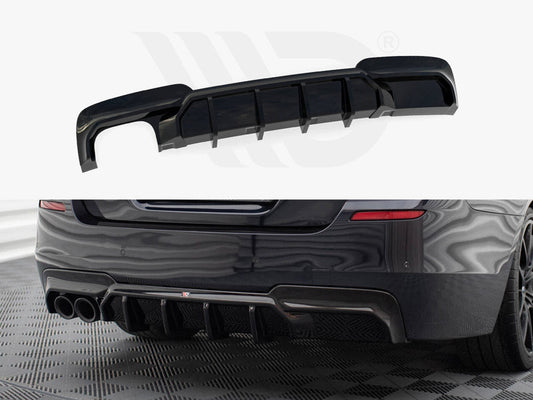 Maxton Design - REAR VALANCE V.2 BMW 5 M-PACK F10 (VERSION WITH DOUBLE EXHAUST ON ONE SIDE)