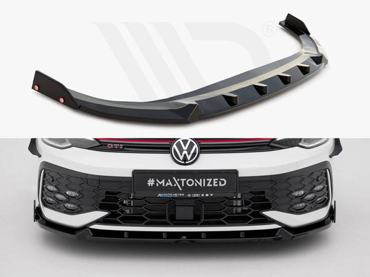 Maxton Design - Front Splitter V.2 + Flaps Volkswagen Golf GTI / GTE / R-Line Mk8 Facelift
