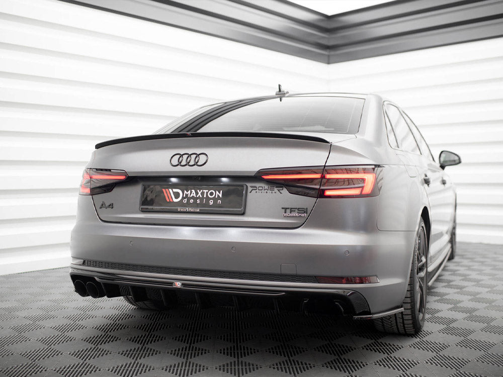 Maxton Design - Rear Valance Audi A4 S-Line B9 (Version with dual exhaust tips on one side)