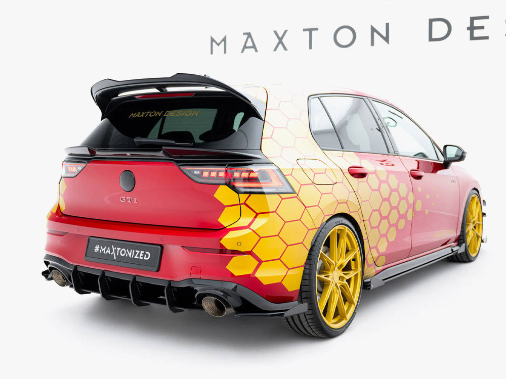 Maxton Design - Street PRO Rear Side Splitters + Flaps Volkswagen Golf GTI Clubsport Mk8 Facelift