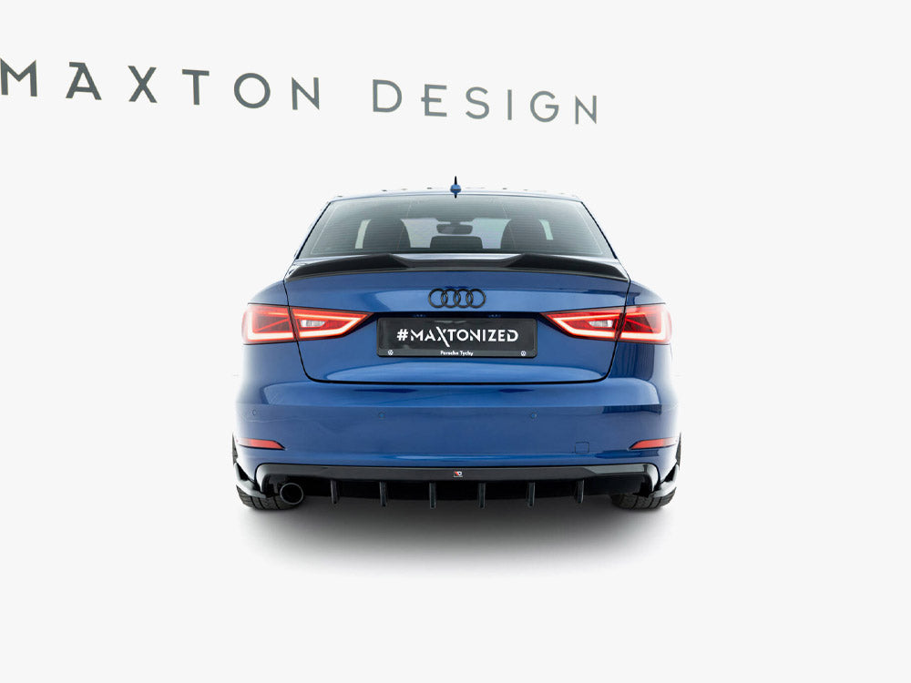 Maxton Design - Rear Valance Audi A3 Sedan 8V (Version with single exhaust tips on one side)