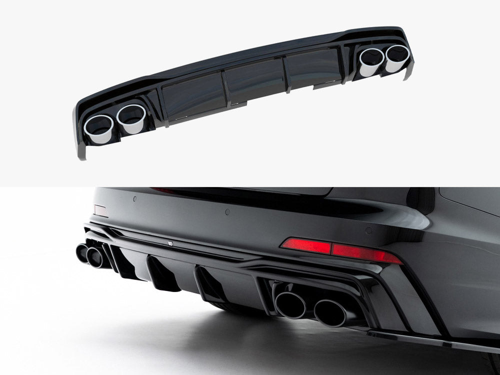 Maxton Design -  Rear Valance + Exhaust Ends Imitation Audi A6 S-Line / S6 C8 / C8 Facelift