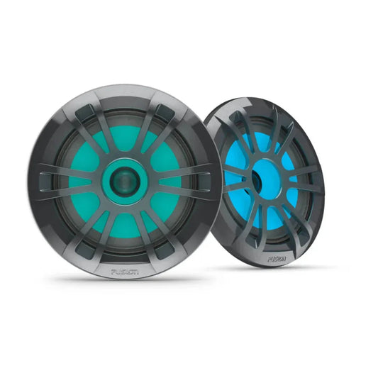 Fusion EL-FL651SPG 6.5" Marine LED Speakers 80W Shallow Mount Sports Grey Pair