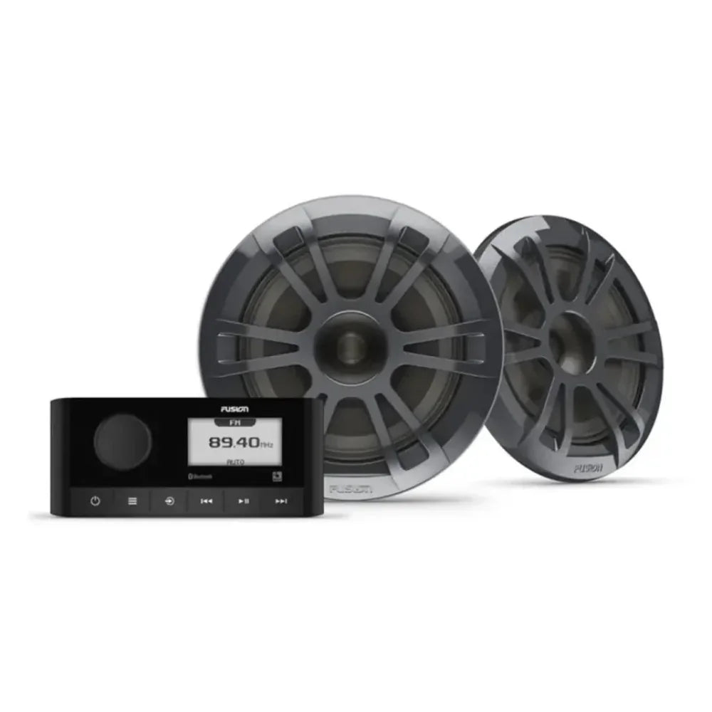 Fusion MS | RA60 Bundle: EL 6.5in 80W Sports Grey Speakers | 4Boats