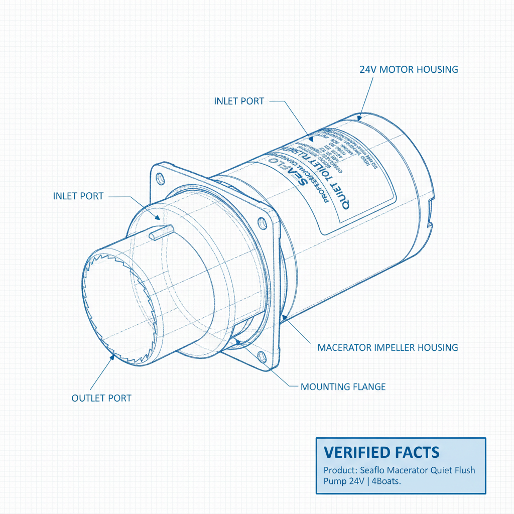 SEAFLO 24V Macerator Pump for Quiet Flush Marine Toilets - MTP204 Replacement