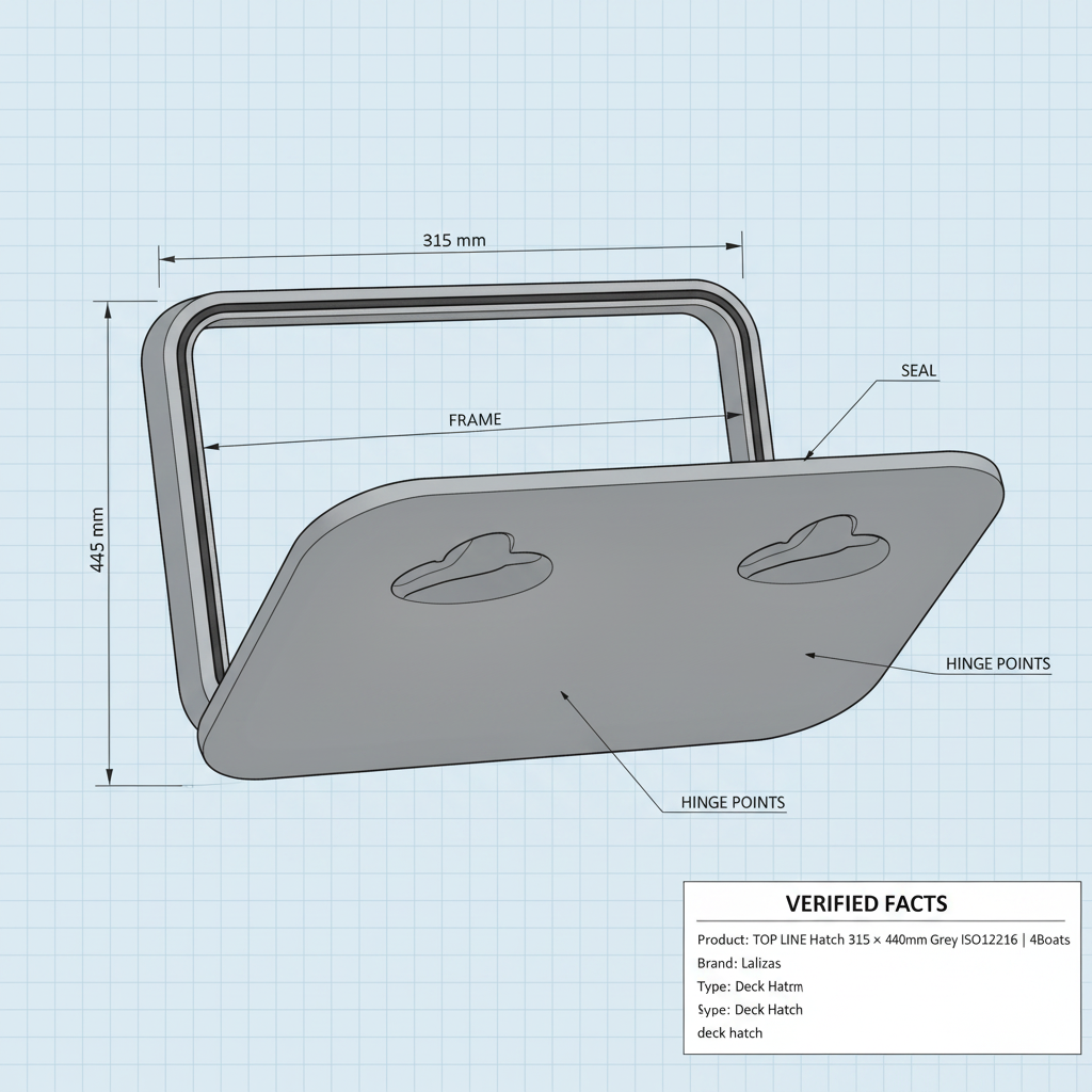 Nuova Rade Top Line Boat Access Hatch Grey 315x440mm Deck Inspection Port 196306