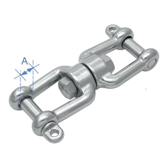 Jaw 10 mm jaw-and-jaw swivel, 316 stainless steel | 4Boats
