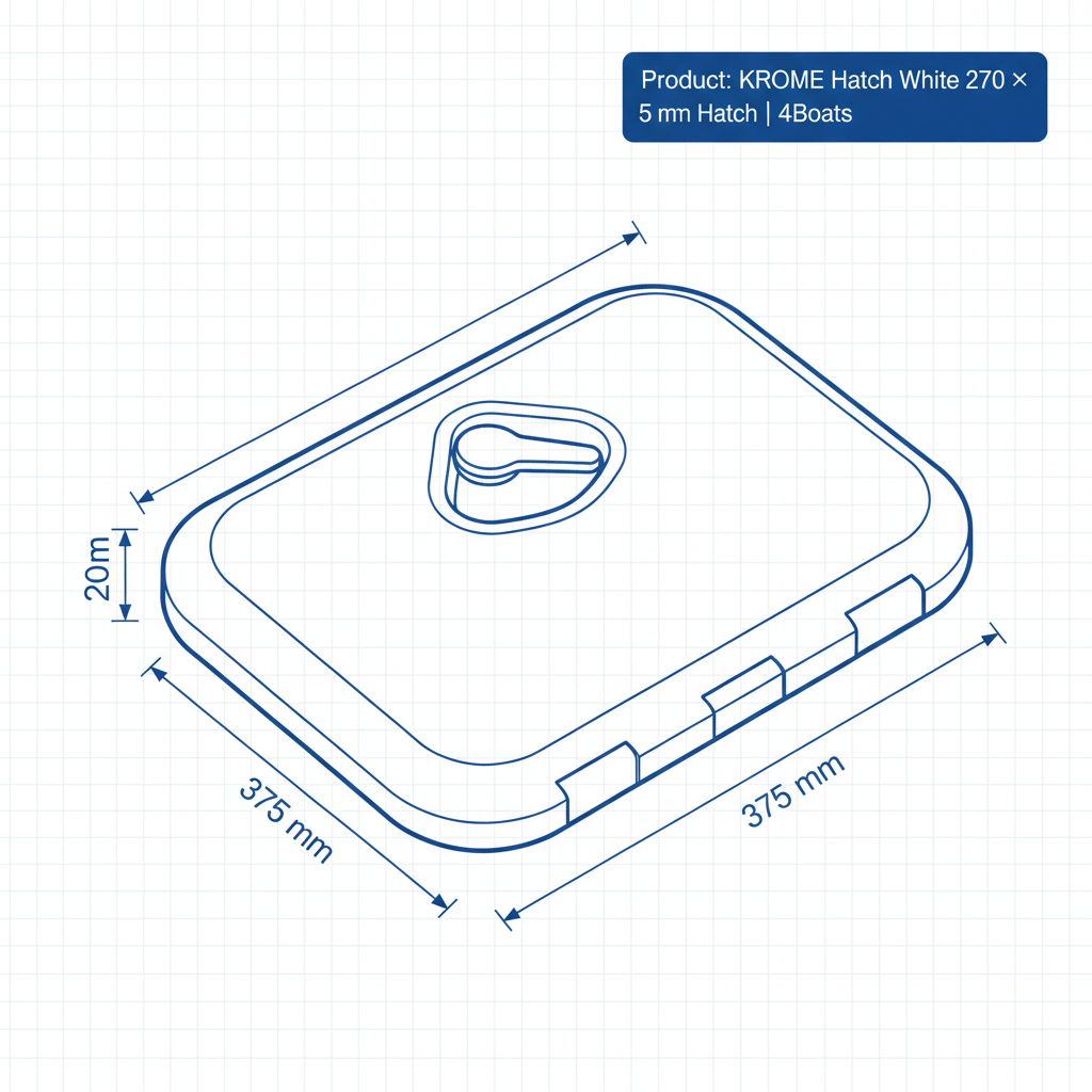 Nuova Rade Krome Marine Hatch White 270x375mm UV Resistant Boat Access Cover