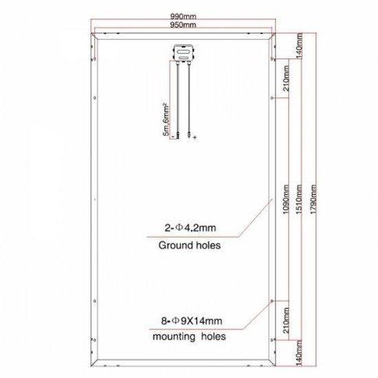 320W 12V Mono Solar Panel, 2 × 5 m MC4 Cables | 4Boats
