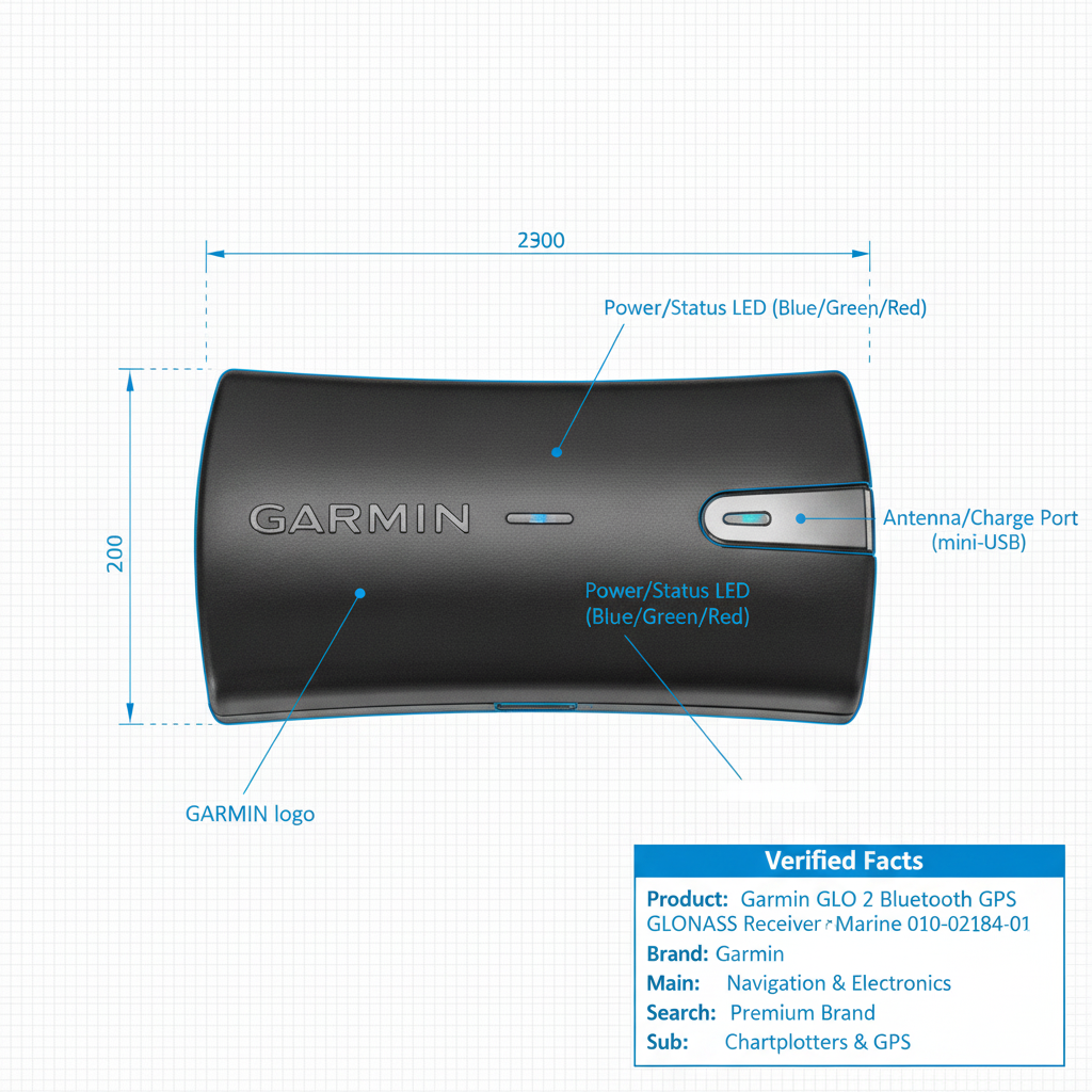 Garmin GLO 2 Bluetooth GPS GLONASS Receiver Portable 10Hz Marine 010-02184-01