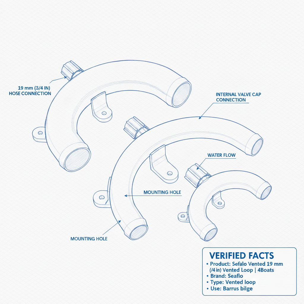 Seaflo 3/4" (19mm) Marine Vented Loop Anti-Siphon Valve Boat Plumbing VL01