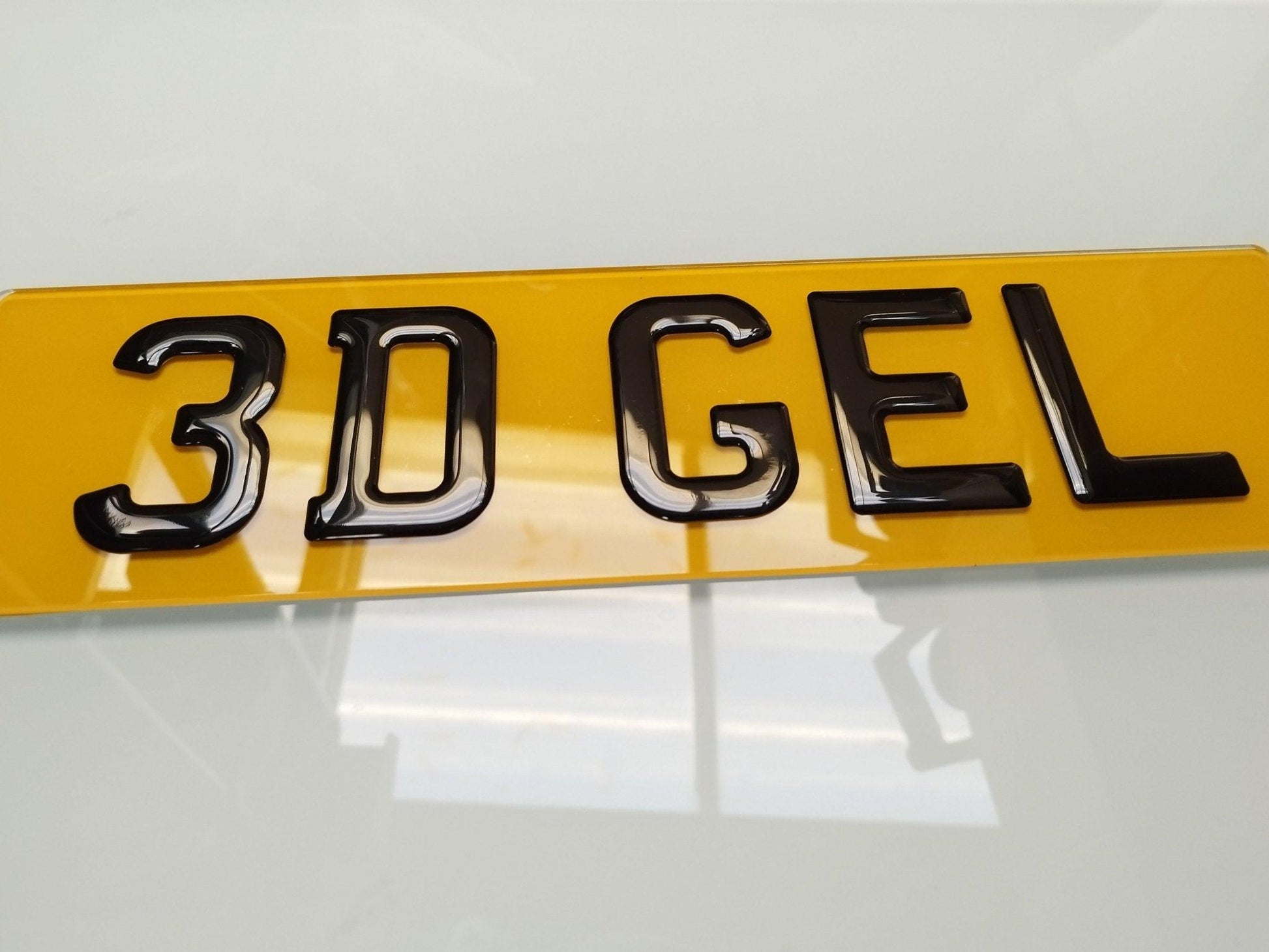 3D Gel Gloss Black Road Legal Number Plates, MOT Friendly, 520mm x 111mm, Standard Oblong 3d gel number plate, Oralite or Nikalite Branded, Car/Van/Trailer Number Plate