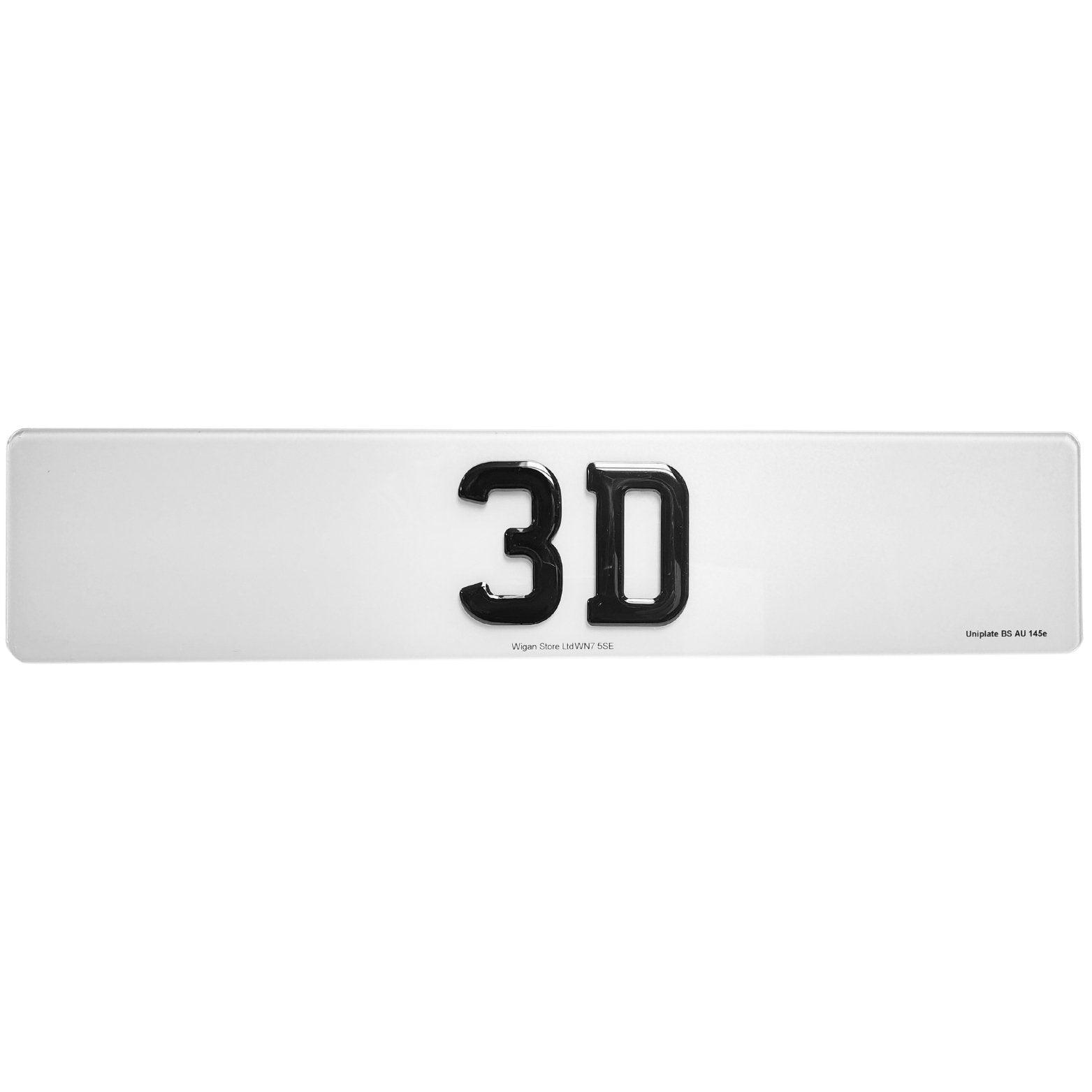 3D Gel Gloss Black Road Legal Number Plates, MOT Friendly, 520mm x 111mm, Standard Oblong 3d gel number plate, Oralite or Nikalite Branded, Car/Van/Trailer Number Plate