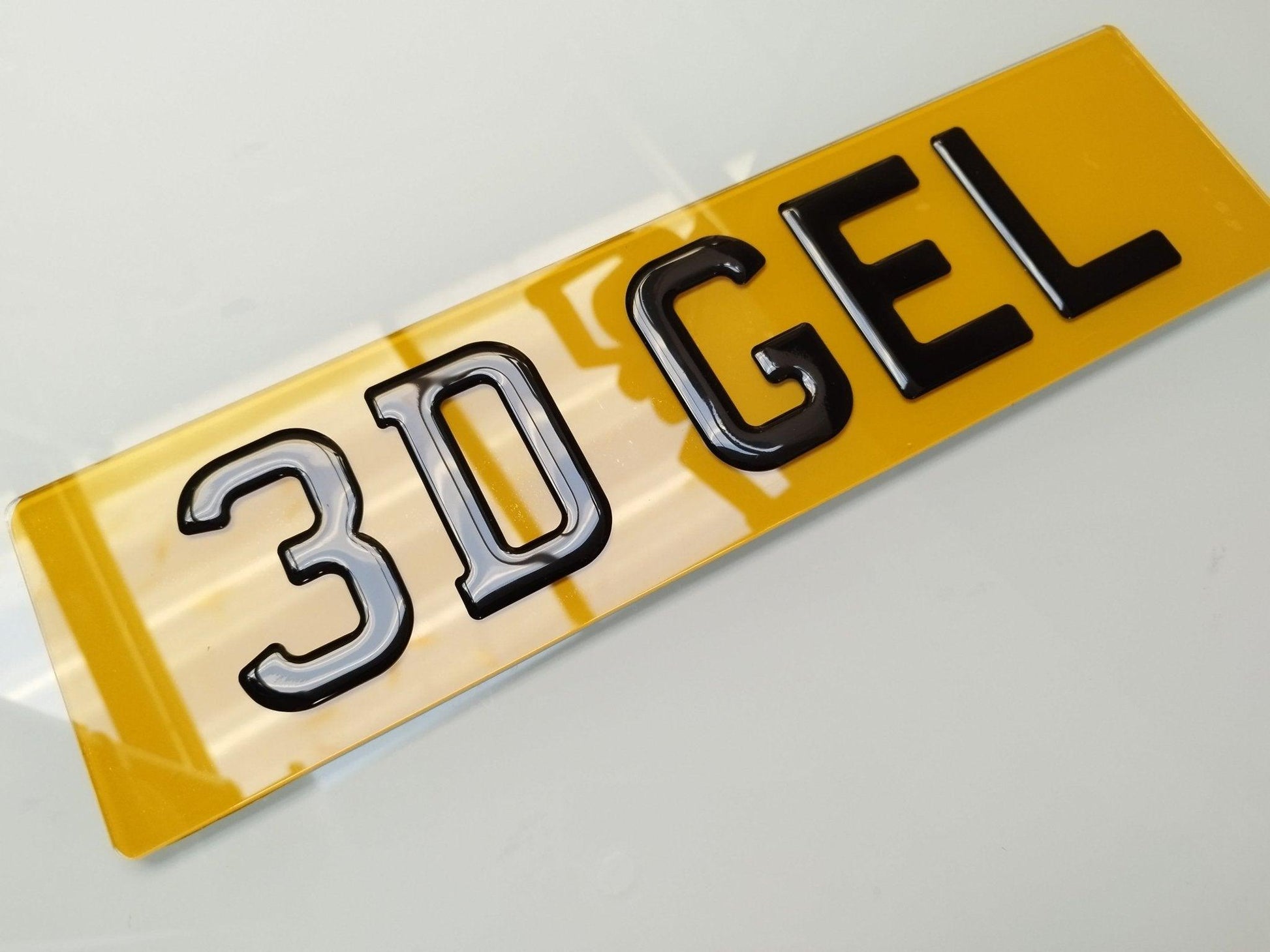 3D Gel Gloss Black Road Legal Number Plates, MOT Friendly, 520mm x 111mm, Standard Oblong 3d gel number plate, Oralite or Nikalite Branded, Car/Van/Trailer Number Plate