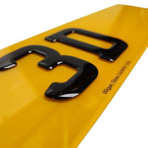 3D Gel Gloss Black Road Legal Number Plates, MOT Friendly, 520mm x 111mm, Standard Oblong 3d gel number plate, Oralite or Nikalite Branded, Car/Van/Trailer Number Plate