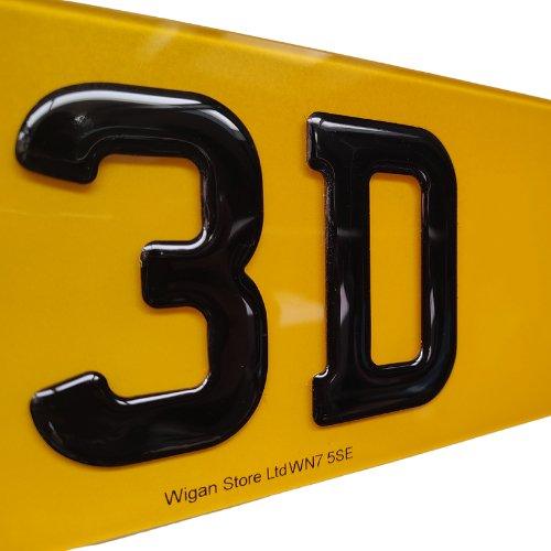 3D Gel Gloss Black Road Legal Number Plates, MOT Friendly, 520mm x 111mm, Standard Oblong 3d gel number plate, Oralite or Nikalite Branded, Car/Van/Trailer Number Plate