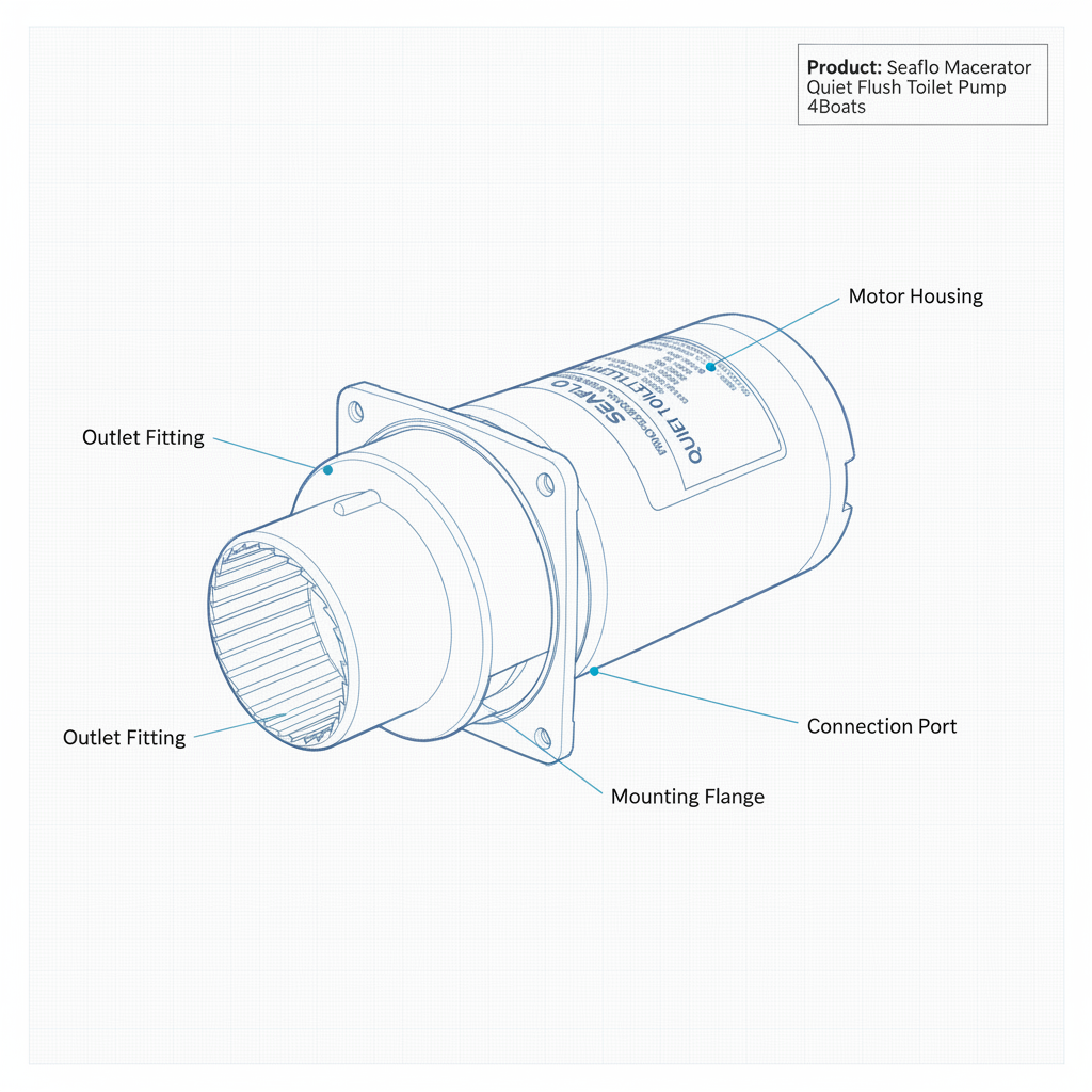 Seaflo MTP104 12V Macerator Pump for Quiet Flush Marine Toilet Replacement Part