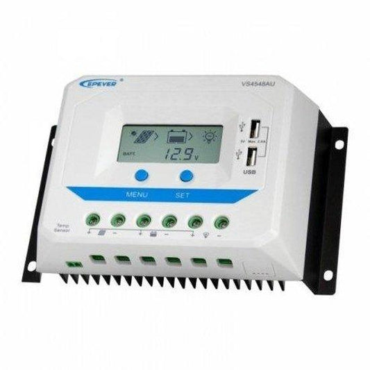 45A PWM 12/24/36/48V Solar Charge Controller, LCD & Dual USB | 4Boats