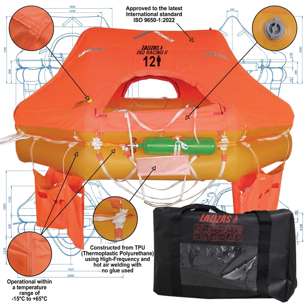 Lalizas ISO Racing II 4-Person Valise Liferaft 75556 Offshore Marine Safety UK