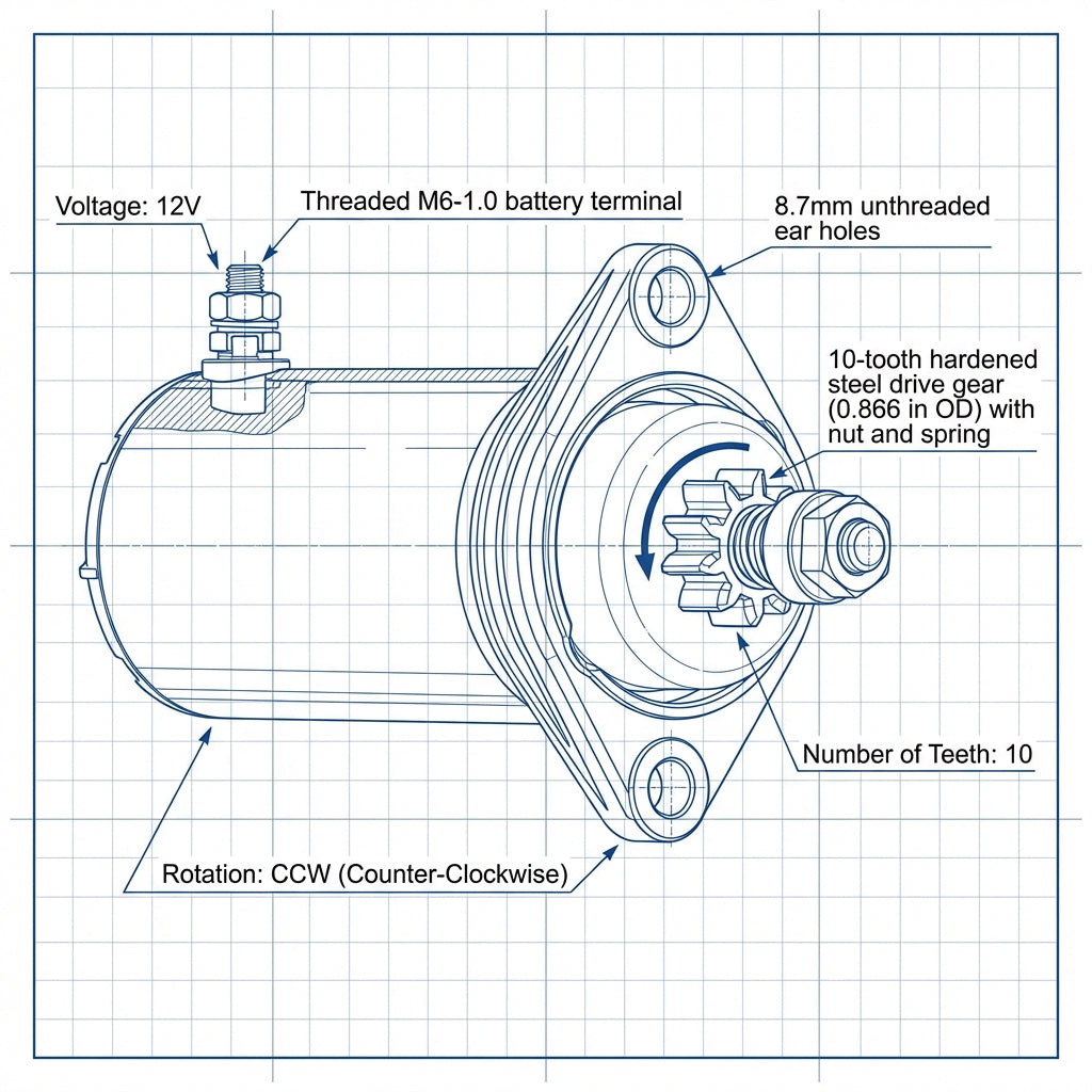 Starter Motor Yamaha Outboard 9.9hp 15hp 25hp 1984-1997 682-81800-12 6L2-81800-20