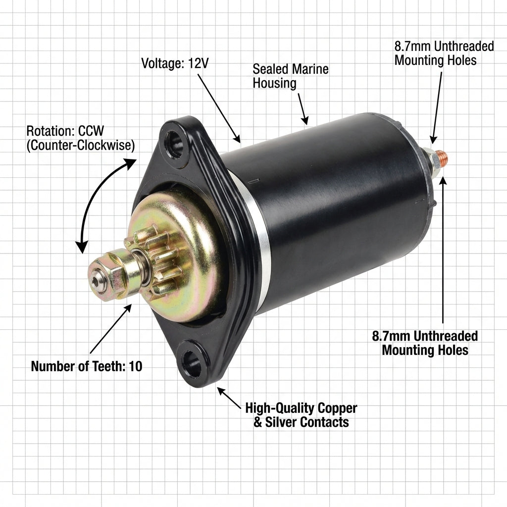 Starter Motor Yamaha Outboard 9.9hp 15hp 25hp 1984-1997 682-81800-12 6L2-81800-20