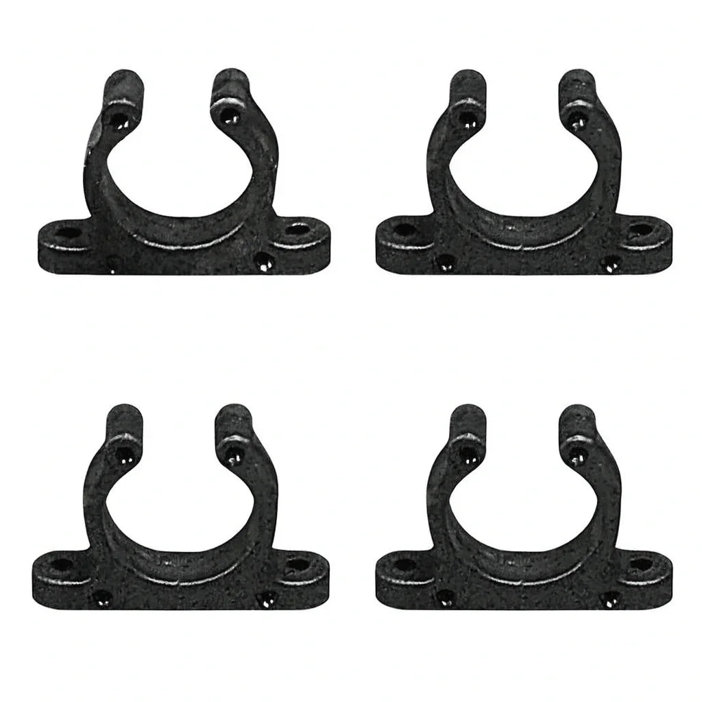 4x 25mm Black Plastic Support Clip Screwed Boat Hook Oar Tube Holder Nuova Rade