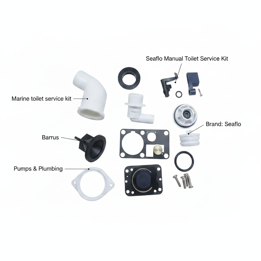 Seaflo Manual Toilet Service Kit RKIT-MTM for Marine Boat Pump Repair Seal Gasket