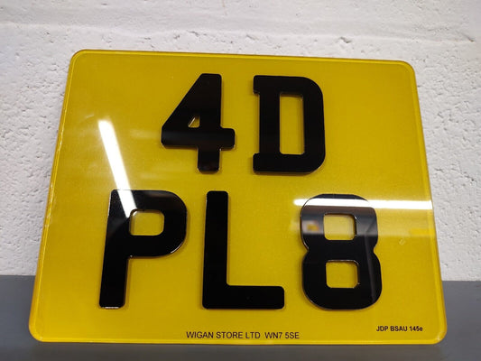 4d acrylic 3mm road legal motorbike 9inch x 7inch number plate wigan