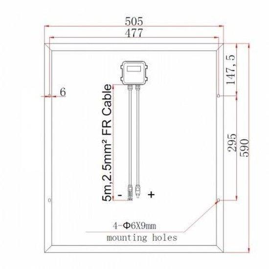 50W 12V Solar Kit with 10A PWM Controller & 2 × 5 m Cables | 4Boats