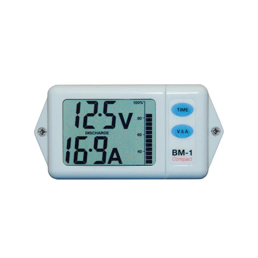 NASA Marine BM-1 Compact Battery Monitor White 12V 100A Shunt Boat Caravan RV