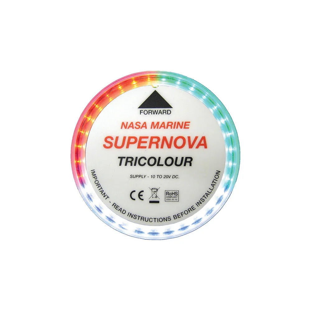 Nasa Supernova LED Tricolour Navigation Light - 12V 2NM Range for 12m Boats