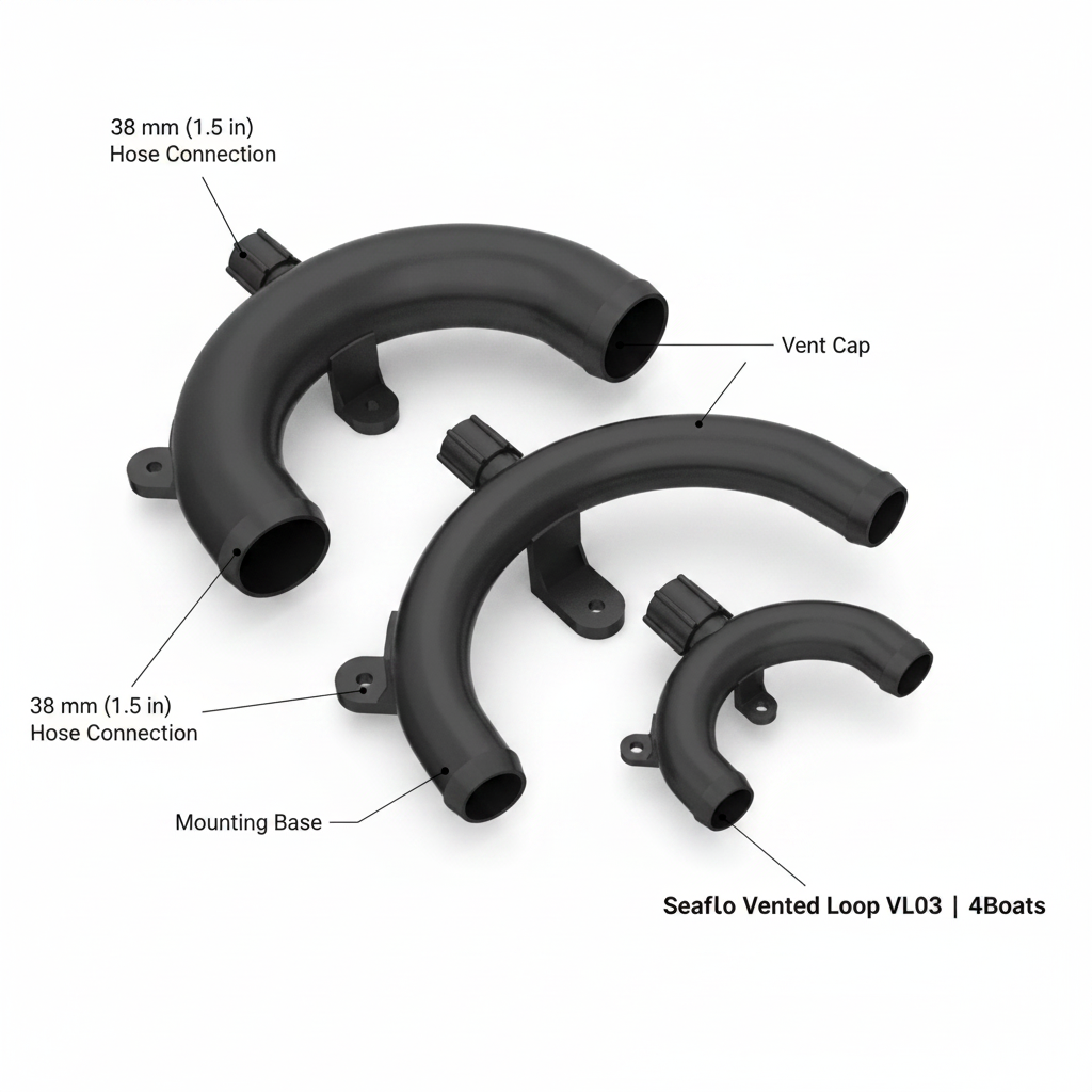 Seaflo 1-1/2" 38mm Vented Loop Anti-Siphon Valve VL03 Marine Toilet Plumbing