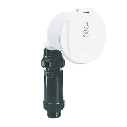 Marine Fresh Water Inlet Case with Lid & Elbow, White | 4Boats