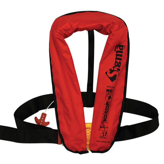 Lalizas Sigma 170N Auto Inflatable Lifejacket with Harness ISO Adult Red 71094