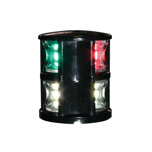 FOS LED 12 m Tri-colour & Anchor Light, Black Housing | 4Boats
