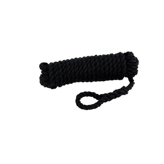 Talamex 8mm x 2.5m Black Fender Lines Pair Spliced Eye Boat Rope 01.222.408