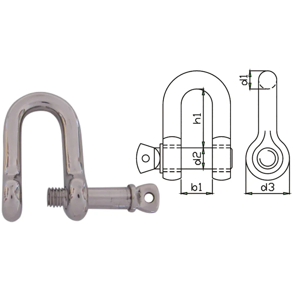 Talamex Dee Dee Dee Shackle Capt. Pin 4 mm | 4Boats