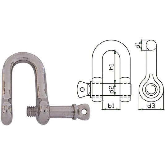 Talamex Dee Dee Dee Shackle Capt. Pin 5 mm | 4Boats