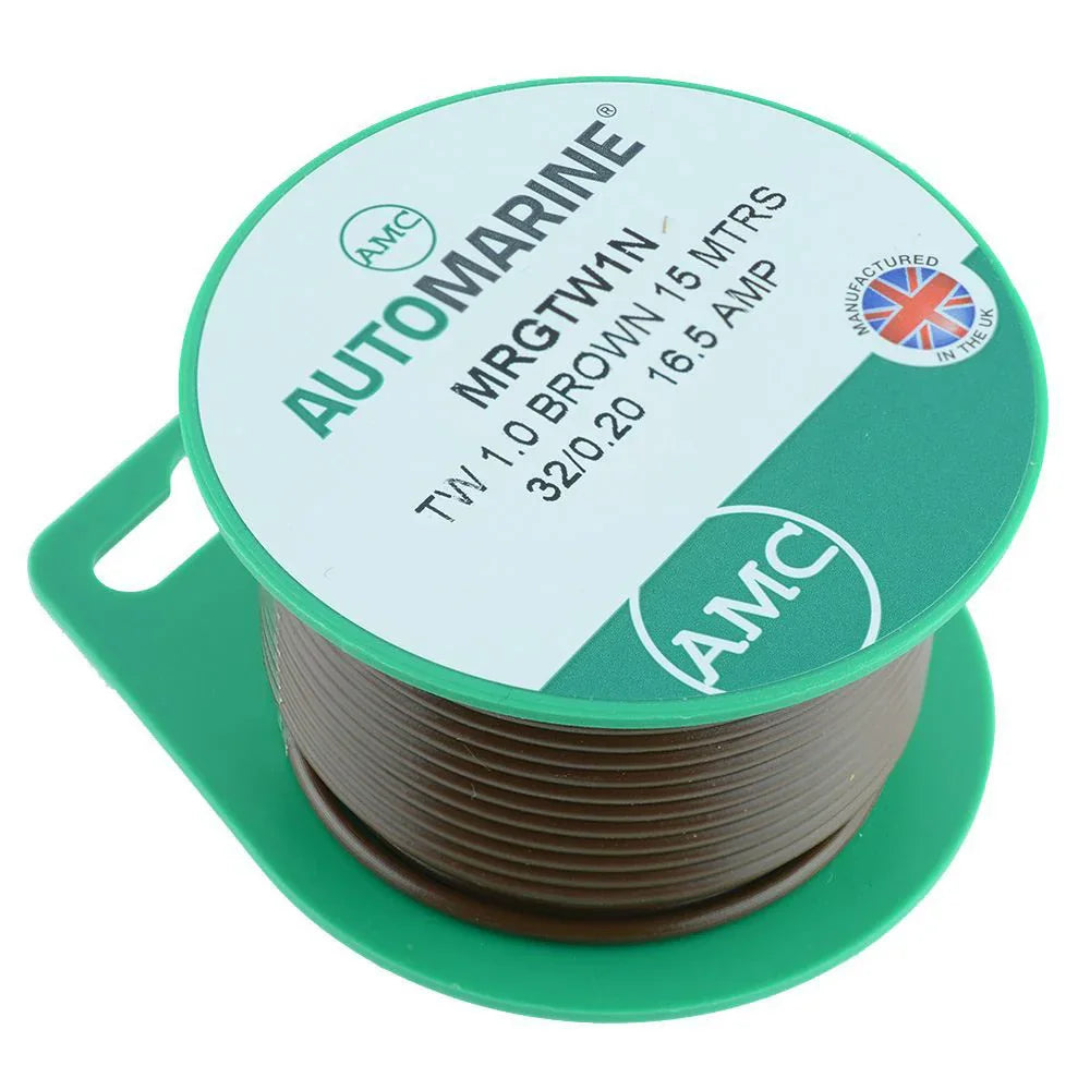 AMC Thin 1.5 mm² Thin Wall Single Core Cable Brown 10 m | 4Boats