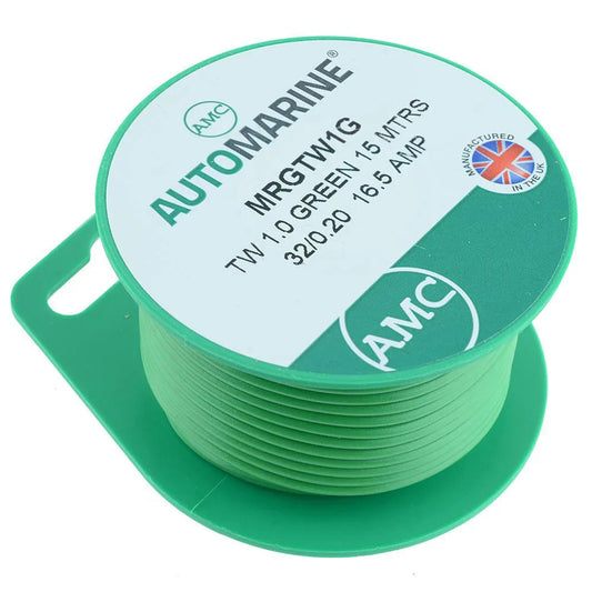 AMC Thin-Wall Single-Core Cable, 2 mm² x 8 m, Green | 4Boats