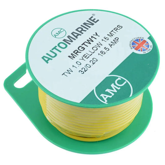 AMC Thin Wall Single-Core Cable - 2 mm² x 8 m Yellow | 4Boats