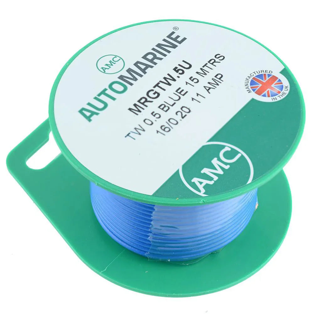 AMC Thin 3 mm² Thin Wall Single-Core Cable - Blue 5 m Reel | 4Boats