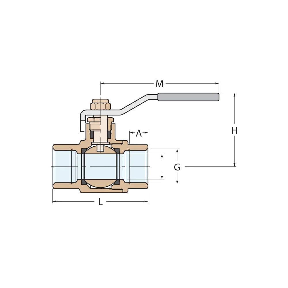 Guidi Bronze Lever Ball Valve BSPP Full Flow 50 mm (2 in) | 4Boats