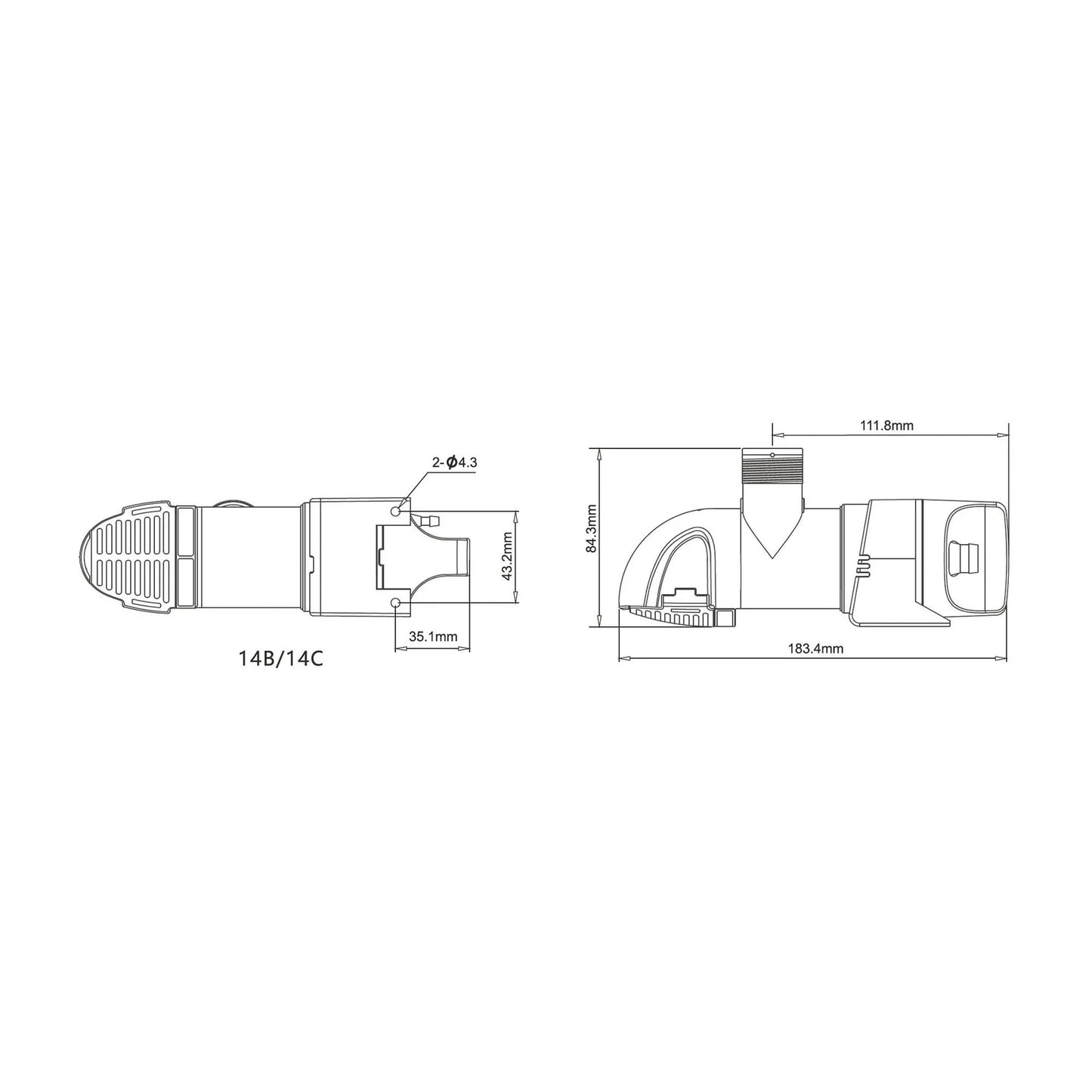 Seaflo Bilge 14C Low-Profile 12V 800GPH Manual Bilge Pump