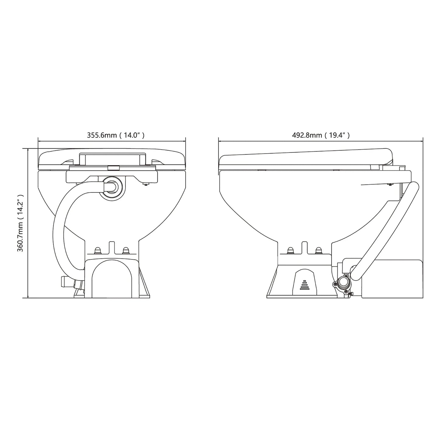 Seaflo Electric Marine Regular Toilet 12V | 4Boats