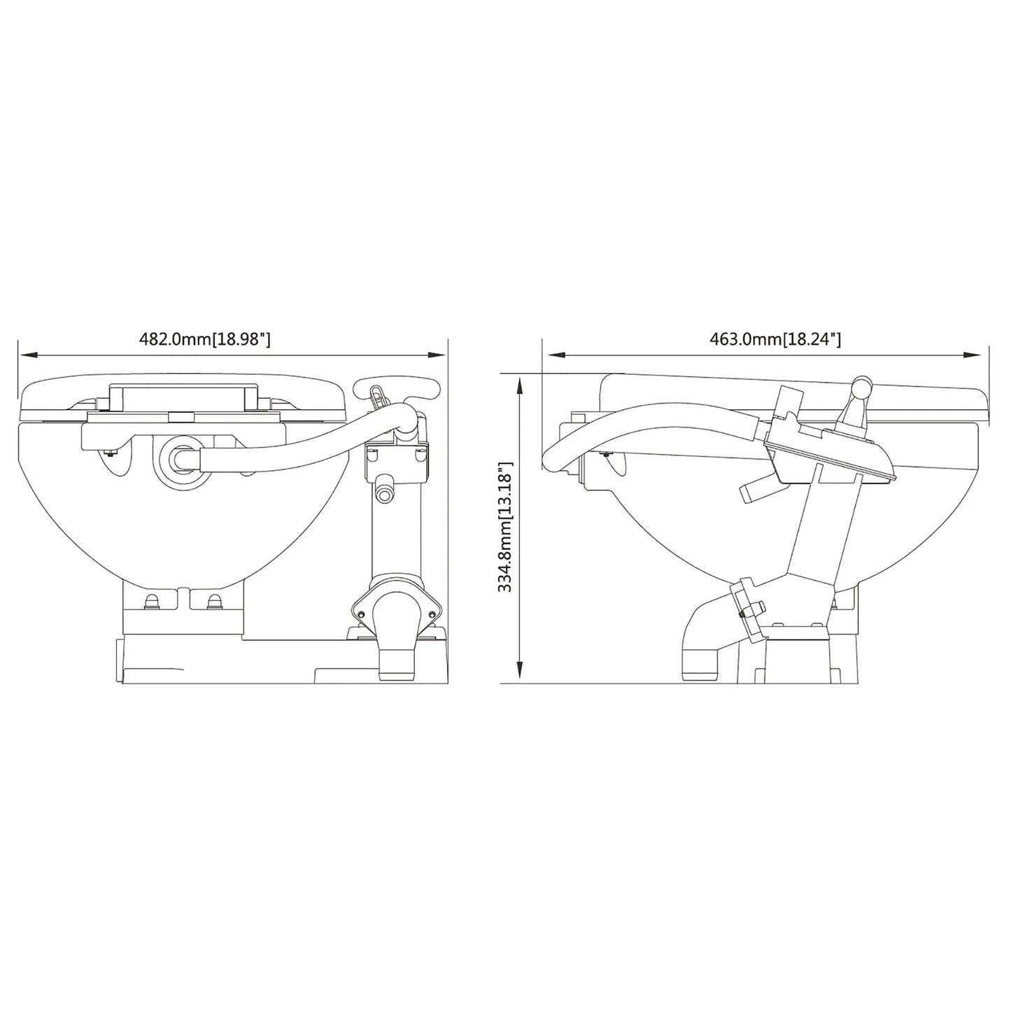 Seaflo  Manual Marine Toilet – Regular | 4Boats